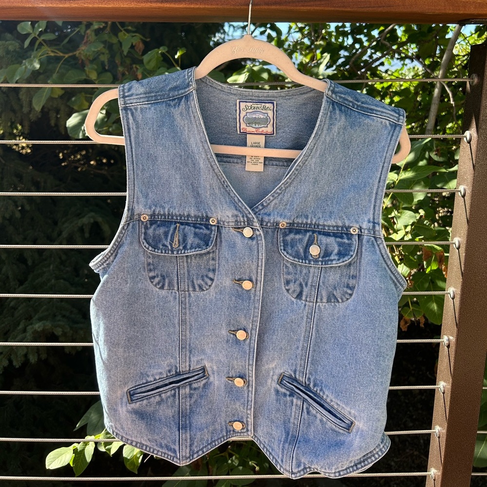 Vintage St John’s Bay Denim Vest with Pockets